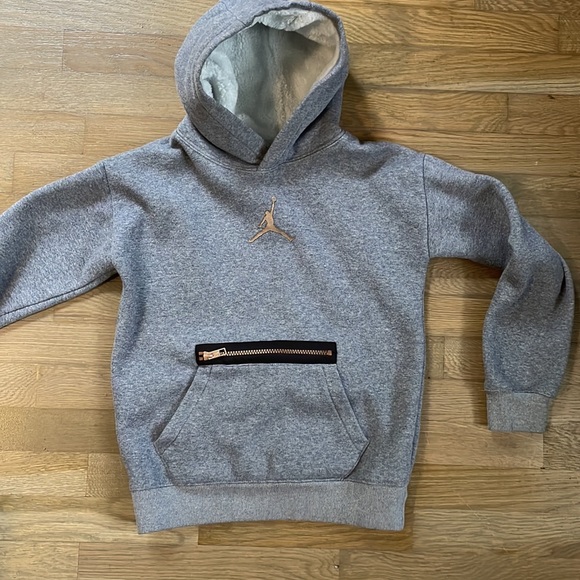 Jordan size medium sweatshirt with fur hood. this is one of a kind!! - Picture 3 of 4